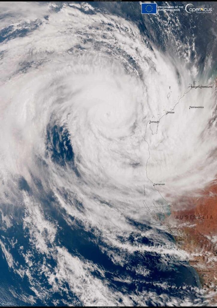 Satellite imagery: Tropical Cyclone Sean, Western Australia ,20 January 2025