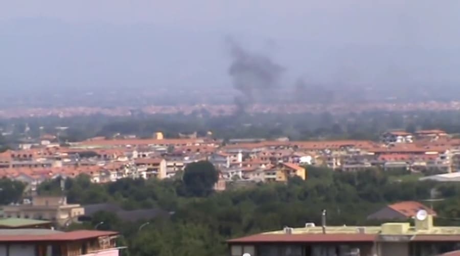 Fire on the area of Villaricca (Italy) appeared the 30th of May 2012. In this area, nicknamed the 'Land of Fires', large amounts of waste are burned without control by the authorities in the middle of the lands.
