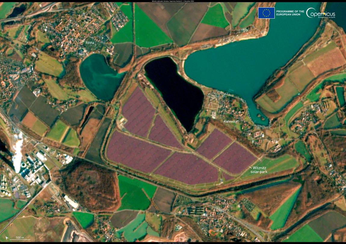 Witznitz Solar Park, satellite imagery - reduce co2 emissions