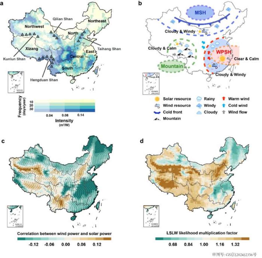 Spatial distribution of historical compound low-solar-low-wind (LSLW) extremes