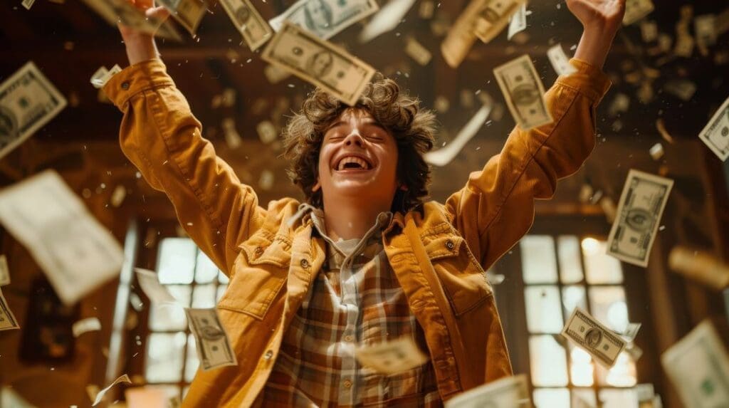 Money and happiness: Spending priorities depend on where you live View of man handling money, showing happiness