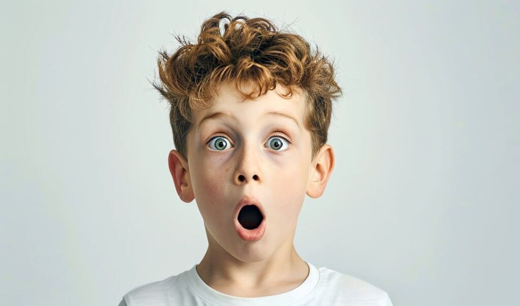 Predicting human responses to the unexpected Surprised boy - AI Generated
