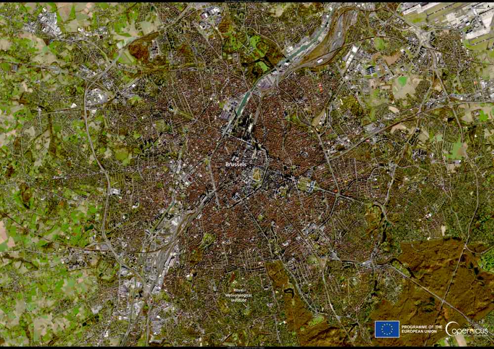 Satellite image: Brussels, Belgium.