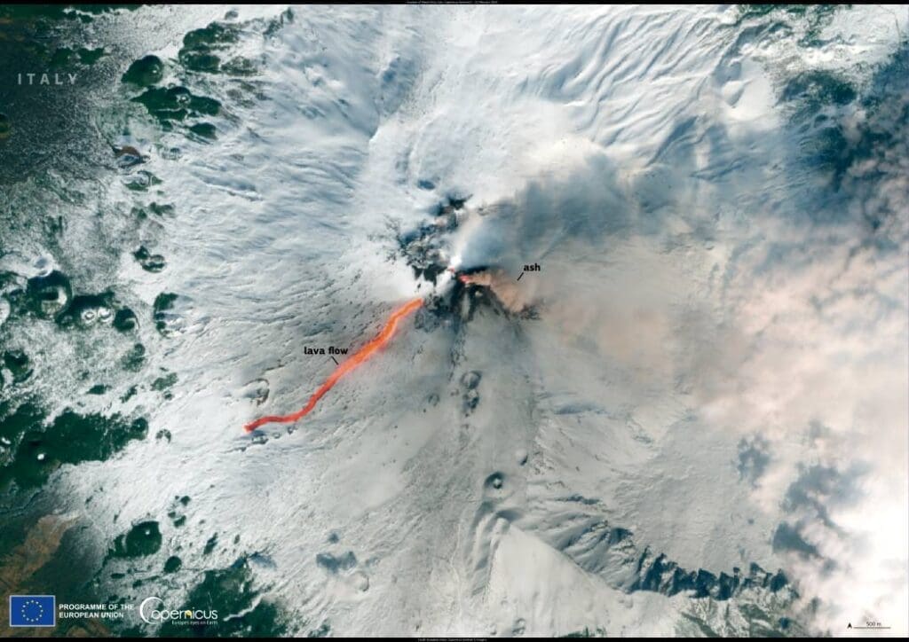 Satellite image: Mount Etna, Italy