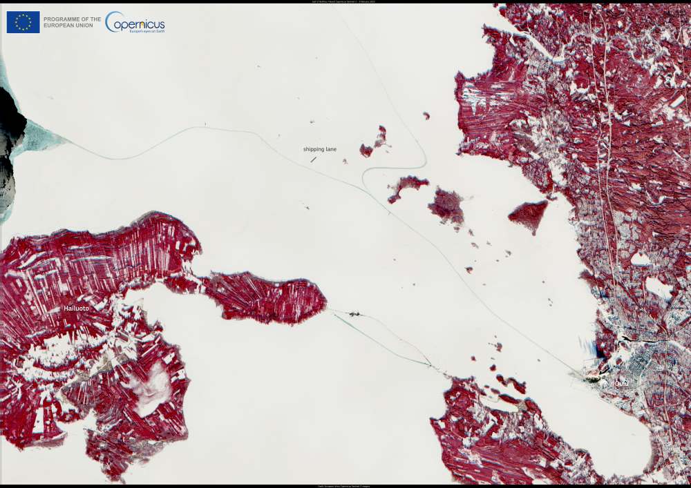 Satellite image: Gulf of Bothnia, Finland