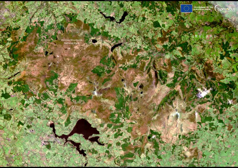 Satellite image: Wicklow Mountains National Park, Ireland