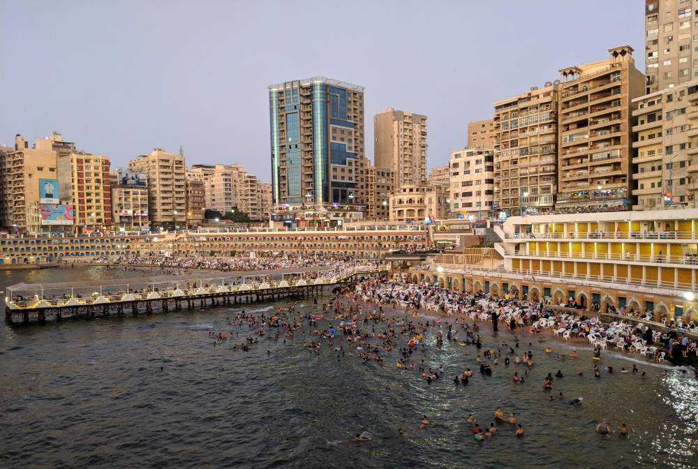Coastal erosion is sinking Alexandria, and other cities may be next Image; Alexandria, Egypt. City Waterfront and People Bathing