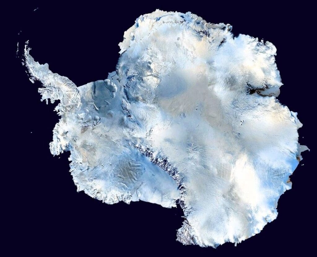 Satellite image: Antarctica (s. ice cap, Earth, science)