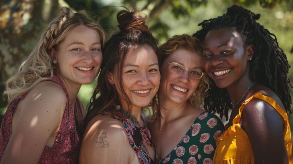 Gender equality as a cornerstone of climate resilience AI Generated image: Portrait of diverse women together