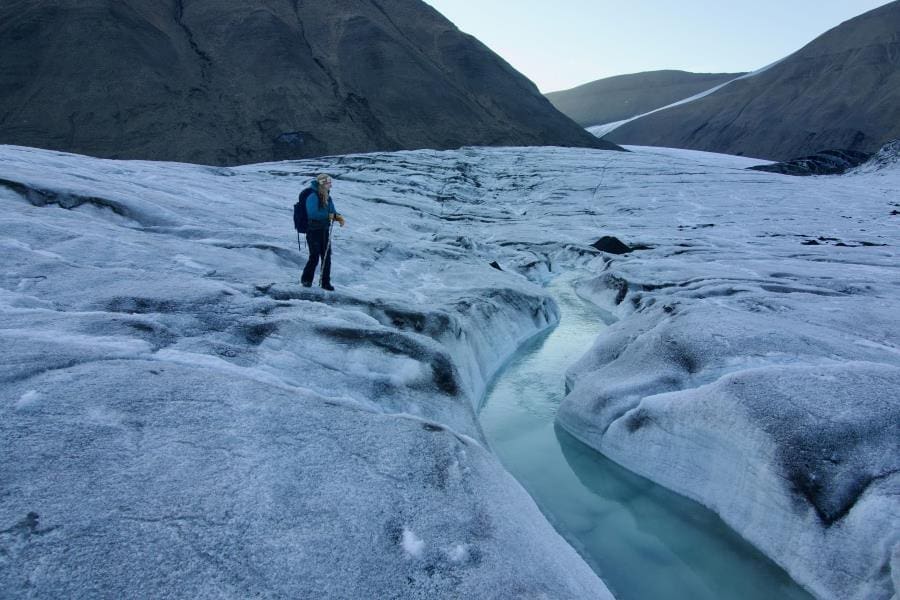 Image: Meltwater stream (s. Arctic, glaciers, climate)