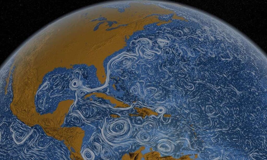 Illustration: Swirling eddies (ocean’s swirling currents)