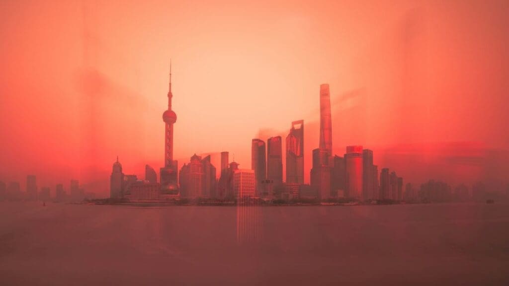 China missed key climate target last year: official data Aerial view: Shanghai, China (s. climate target, carbon emissions)