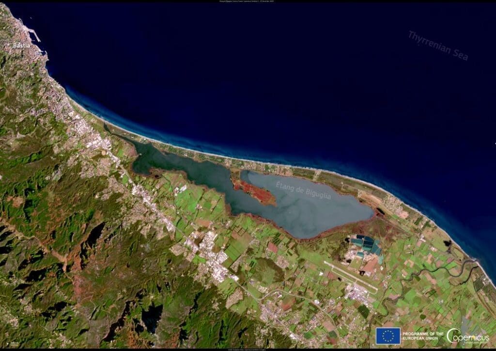 Satellite Image: Étang de Biguglia, Corsica, France
