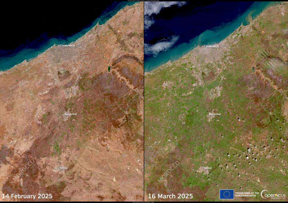 Satellite Images: Morocco’s landscape transforms after heavy rainfall