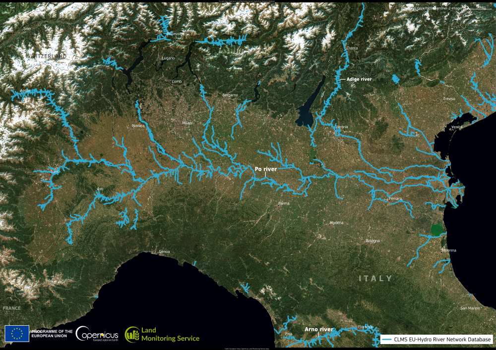 Satellite Image: A view of the Po River