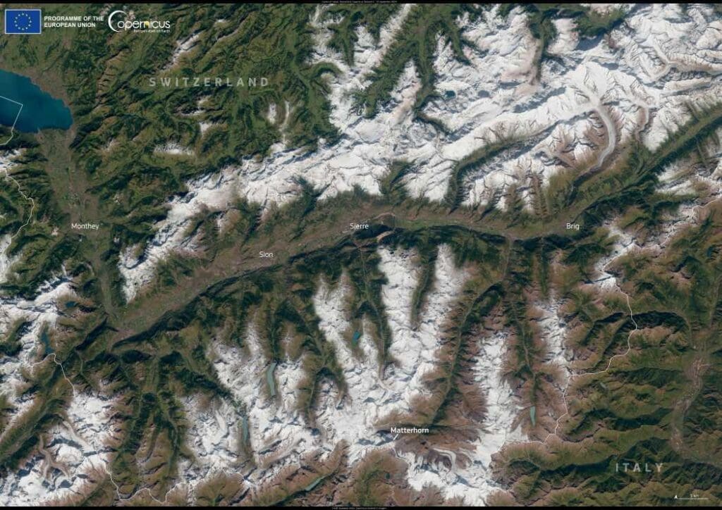 Satellite image: Valais, Switzerland