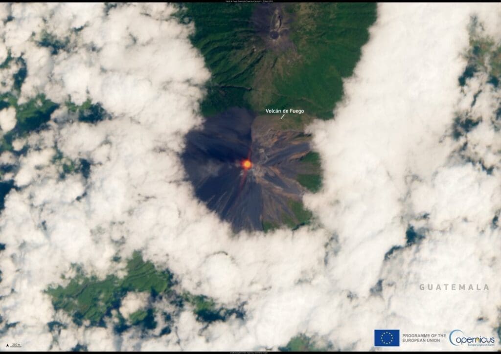 Satellite Image: Eruption of the Fuego Volcano, Guatemala