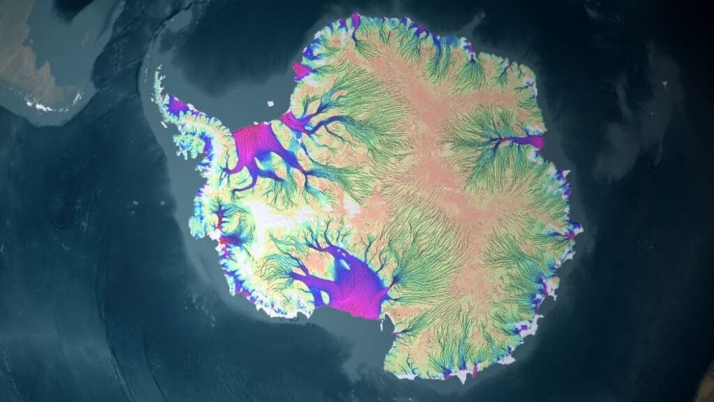 Image: Antarctic ice flow map