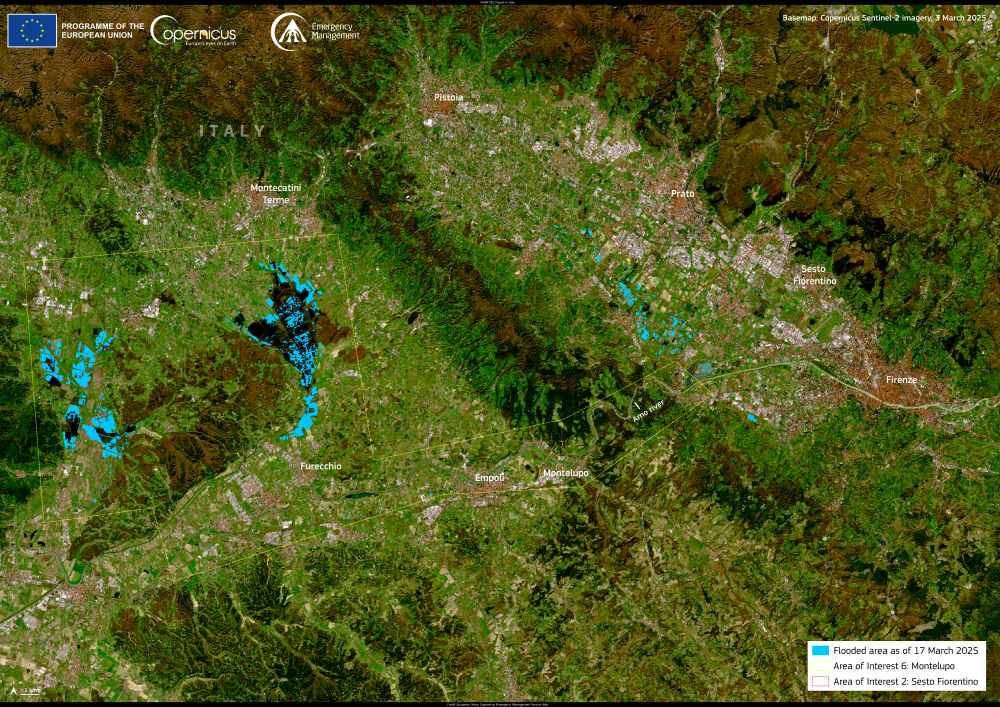 Satellite image: Central Italy (s. flood, landslide)