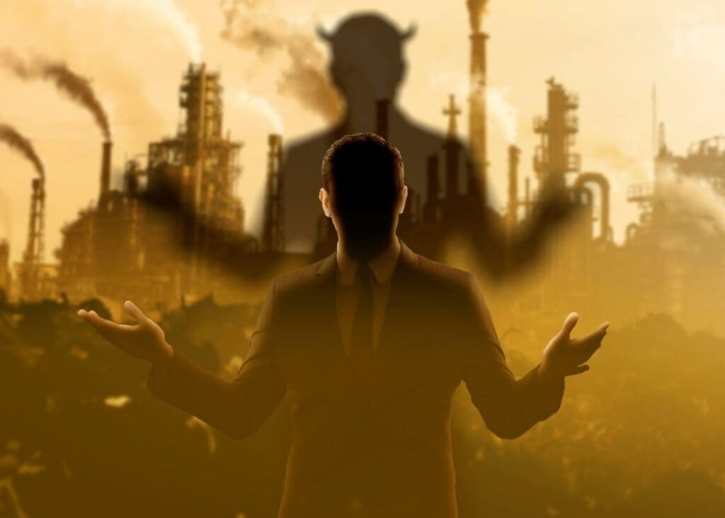 Image: Misleading Concept Collage (s. oil companies, misleading ads, climate disinformation)