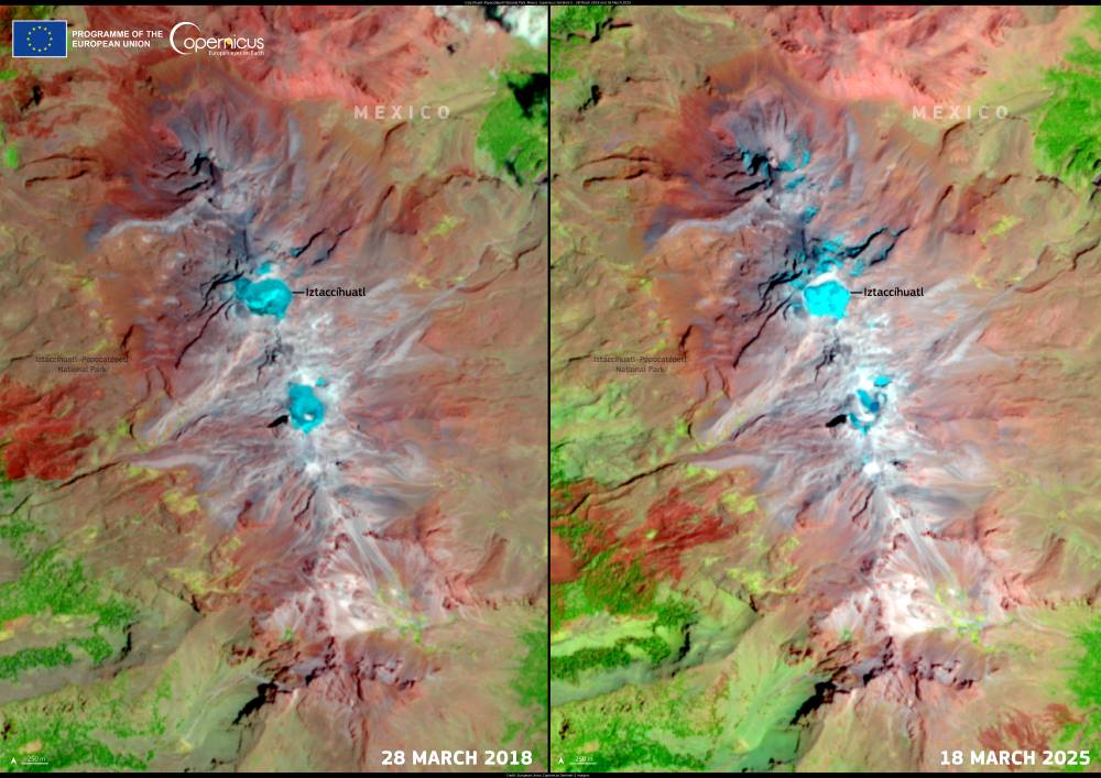 Satellite Image: Iztaccíhuatl–Popocatépetl National Park, Mexico