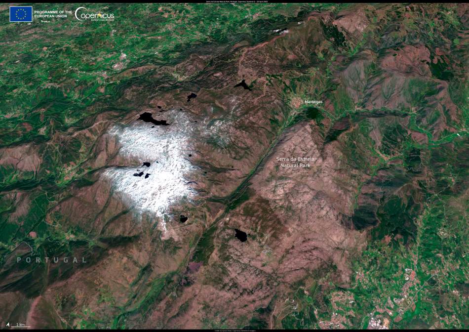 Image of the day: Serra da Estrela, where Portugal touches the sky Satellite Image: Serra da Estrela Natural Park, Portugal