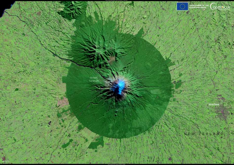 Satellite Image: Mount Taranaki, New Zealand