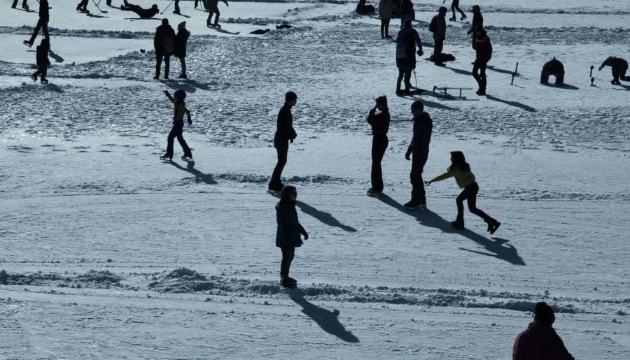 Image: People Ice Skating in Winter