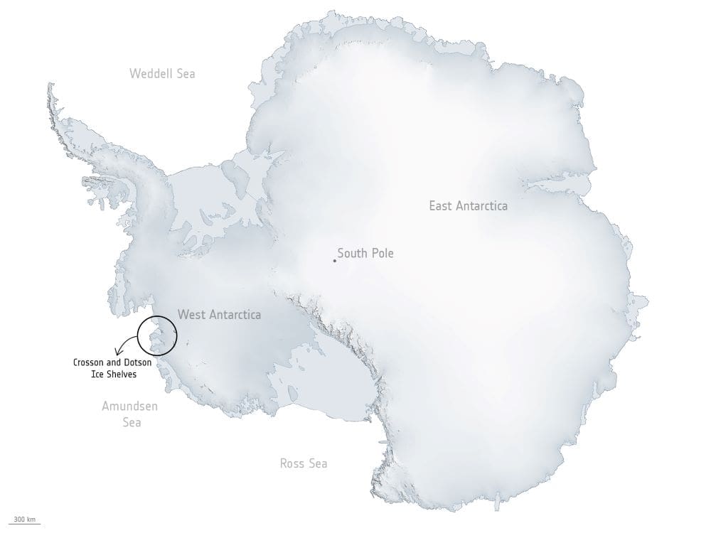Image: Crosson and Dotson Ice Shelves (s. Antarctica, glaciers)