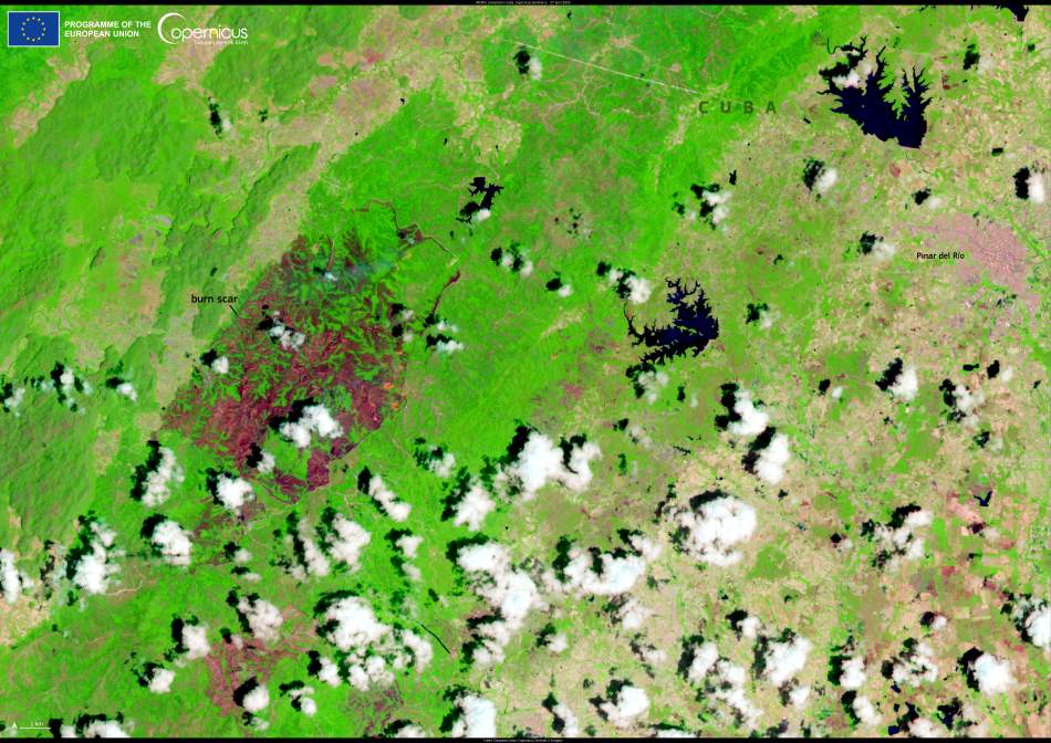 Image of the day: Honoring firefighters worldwide Satellite Image: Pinar del Río, Cuba (s. firefighters, wildfire)