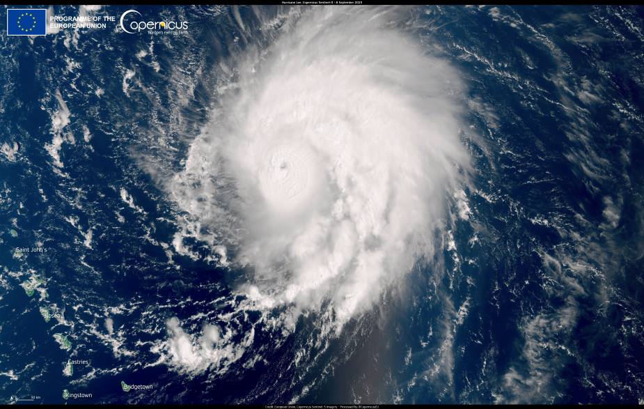 Climate Science Digest: May 25, 2025 Satellite Image: Hurricane Lee is moving through the Atlantic Ocean, moving north of the Lesser Antilles region (8 September 2023)