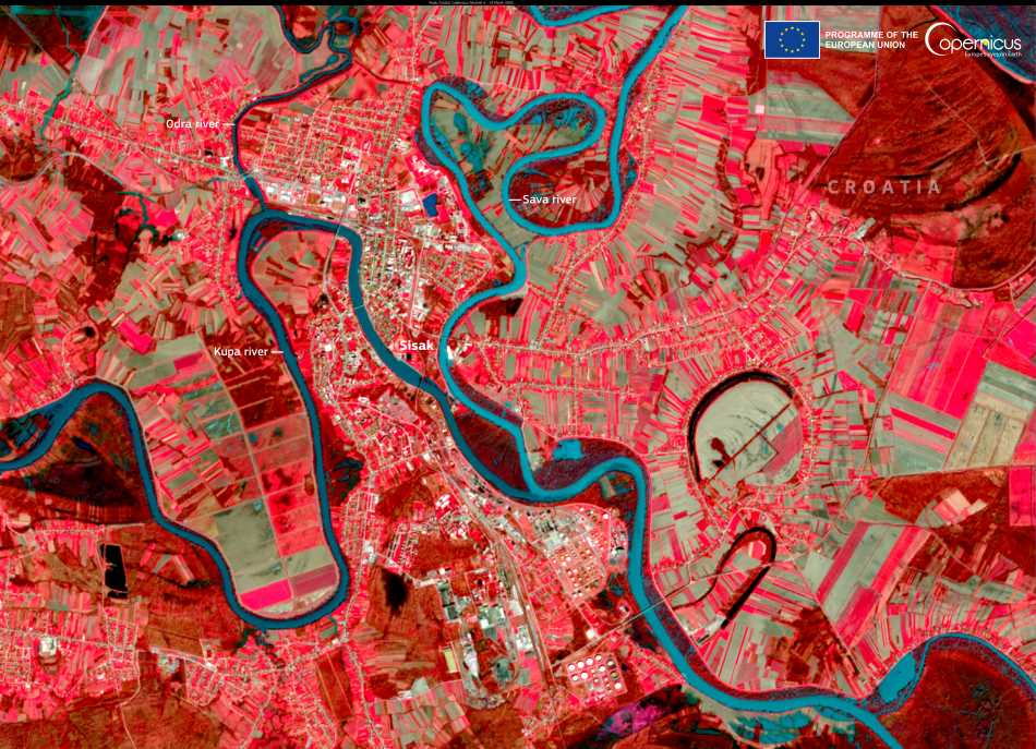 Satellite Image: Sisak, Croatia