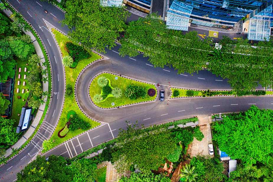 Image: Aerial view of green streets