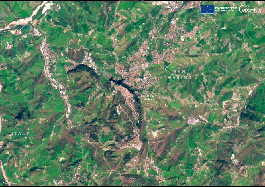 Image of the day: San Marino’s medieval capital seen from space Satellite Image: San Marino, Europe