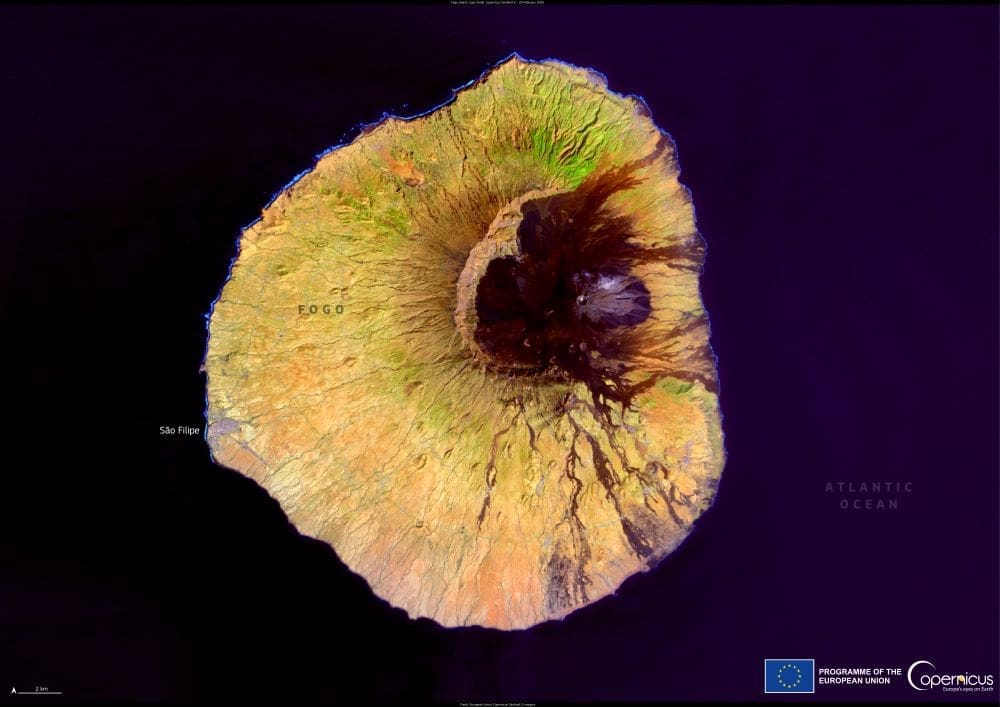 Image of the day: Fogo’s volcanic heart in Cape Verde Satellite Image: Fogo, Cape Verde