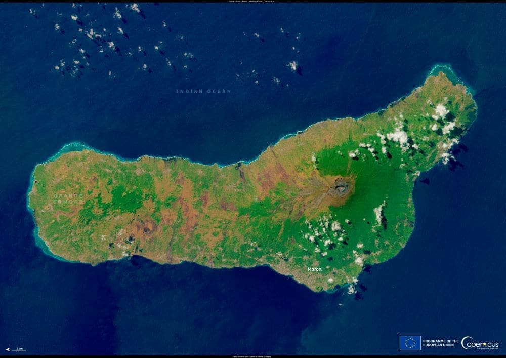 Image of the day: Volcanic beauty of Grande Comore Satellite Image: Grande Comore, Comoros