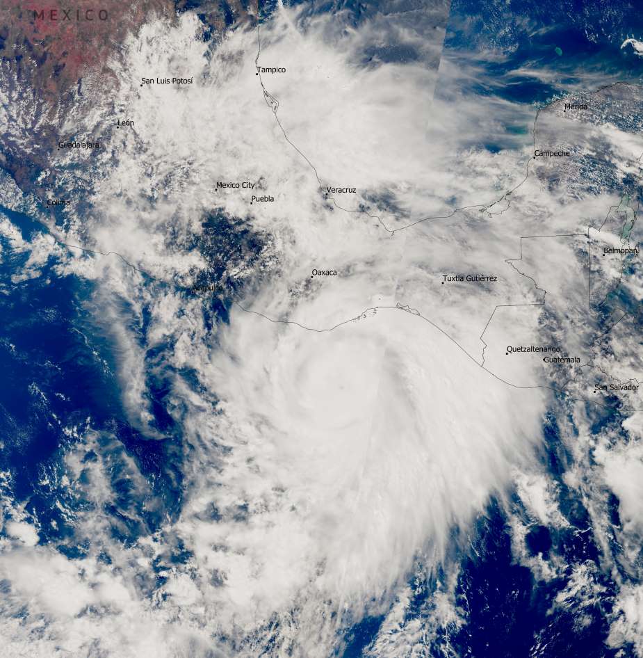 Satellite Image: Hurricane Erick, coast of Mexico