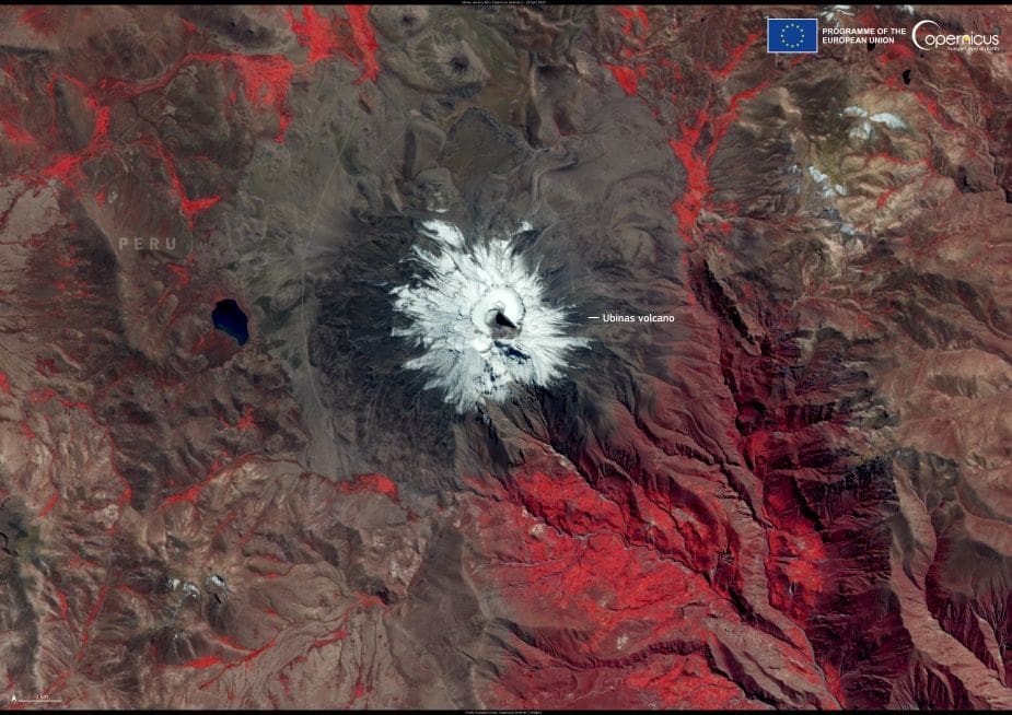 Satellite Image: The Ubinas Volcano. Peru