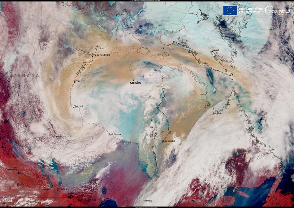 Satellite Image: Nunavut and the Hudson Bay regions, Canada