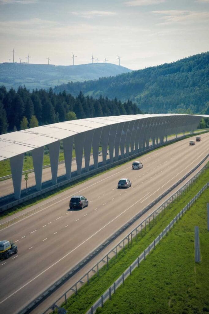 Image: A project by EPFL's Composite Mechanics Group aims to use wind turbine blades to cover part of the Lausanne bypass freeway