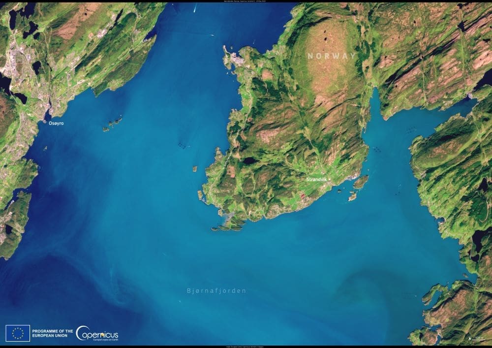 Satellite Image: Bjørnafjorden, Norway