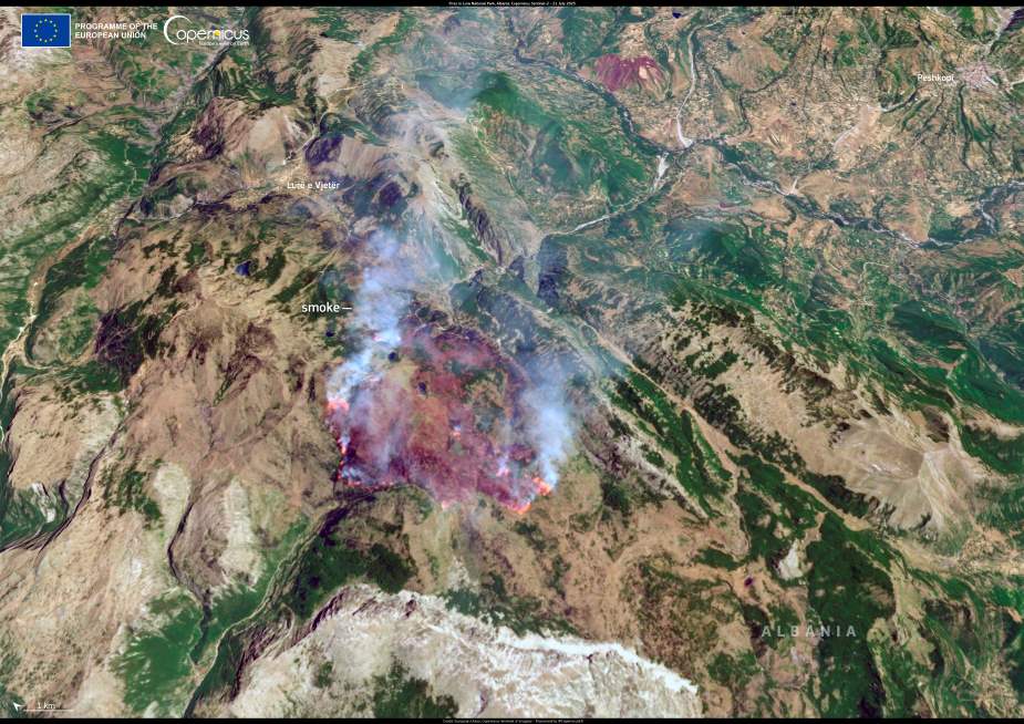 Satellite Image: Lura National Park, Dibër municipality, Albania