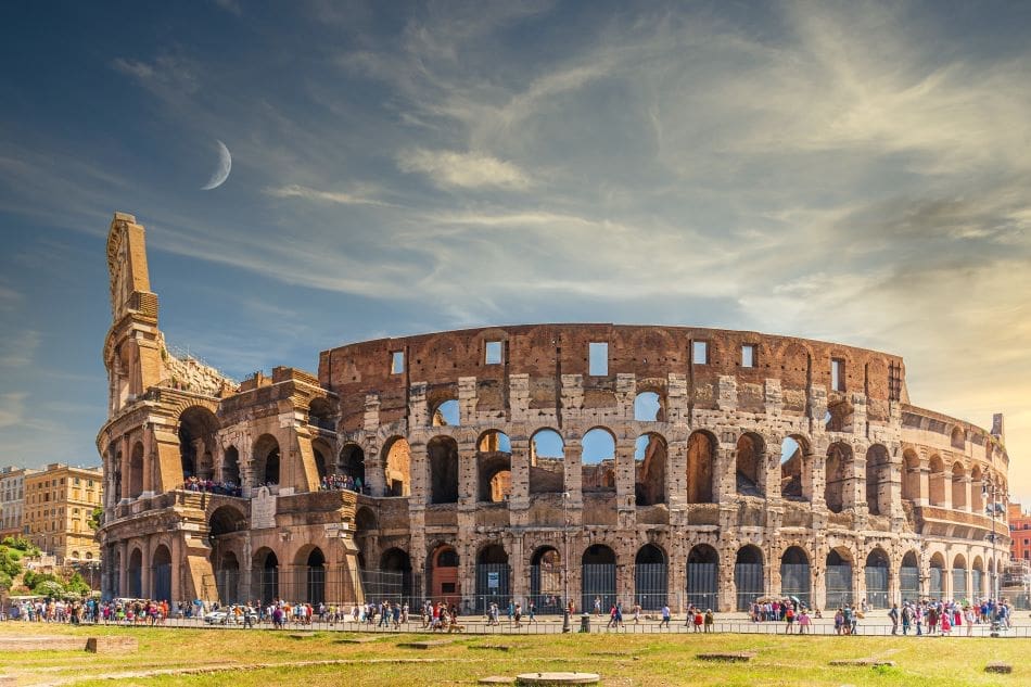Image: Breathtaking shot of the colosseum amphitheatre located in Rome, Italy