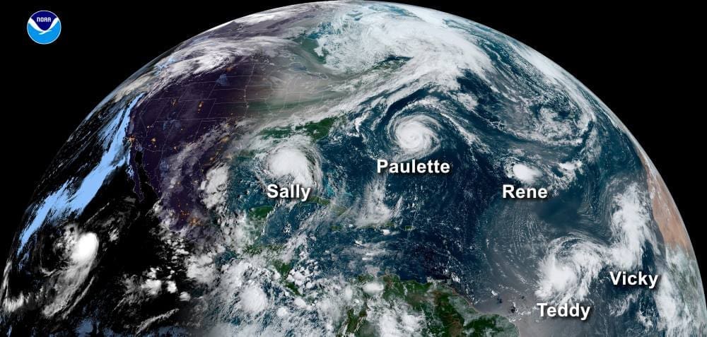 Warming climate shifts tropical cyclone clusters to North Atlantic Image: Record-breaking Atlantic hurricane season (2020)