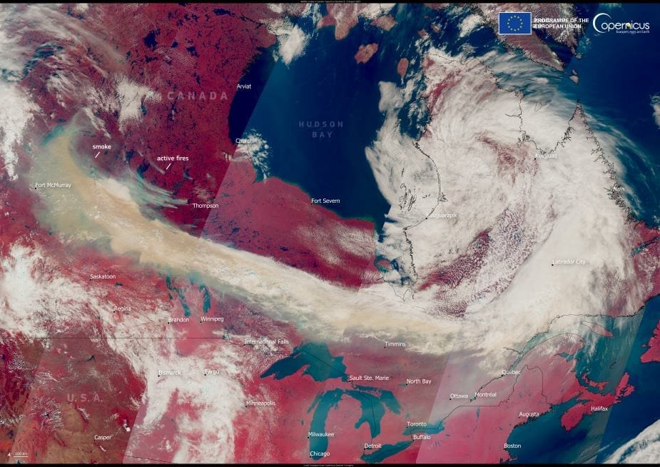Satellite Image: Canada, US smoke