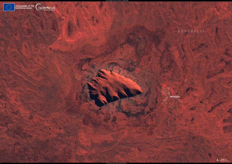 Image of the day: Uluru seen from space Satellite Image: Uluru, Australia