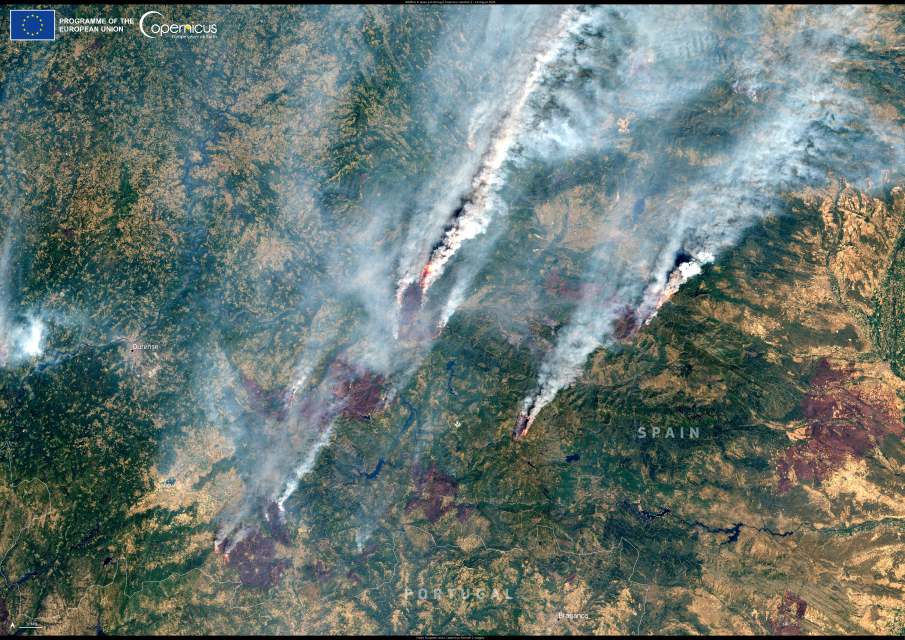 Satellite Image: Spain, Portugal (s. wildfires)