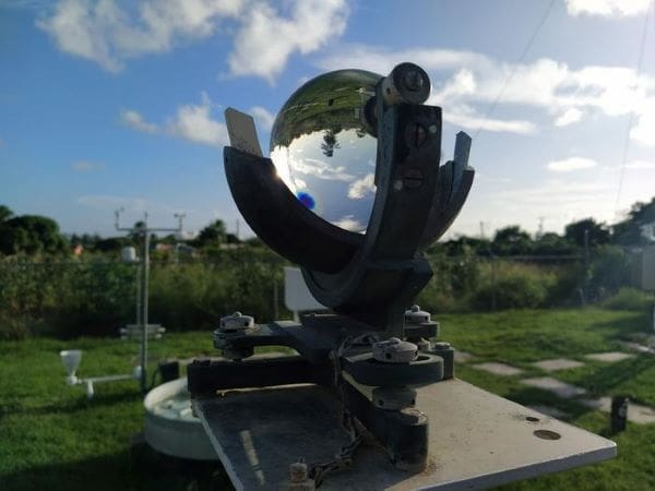 Image: A Campbell-Stokes sunshine recorder