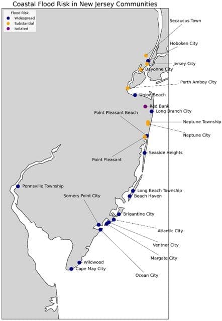 Climate Science Digest: August 1, 2025 Image: Map of NJ Municipalities Included in this Study