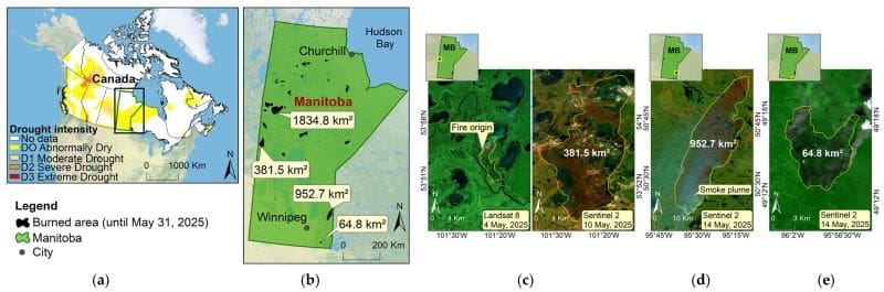 Image: Maps of Manitoba, Canada areas